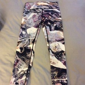 Marble print Yoga pants
